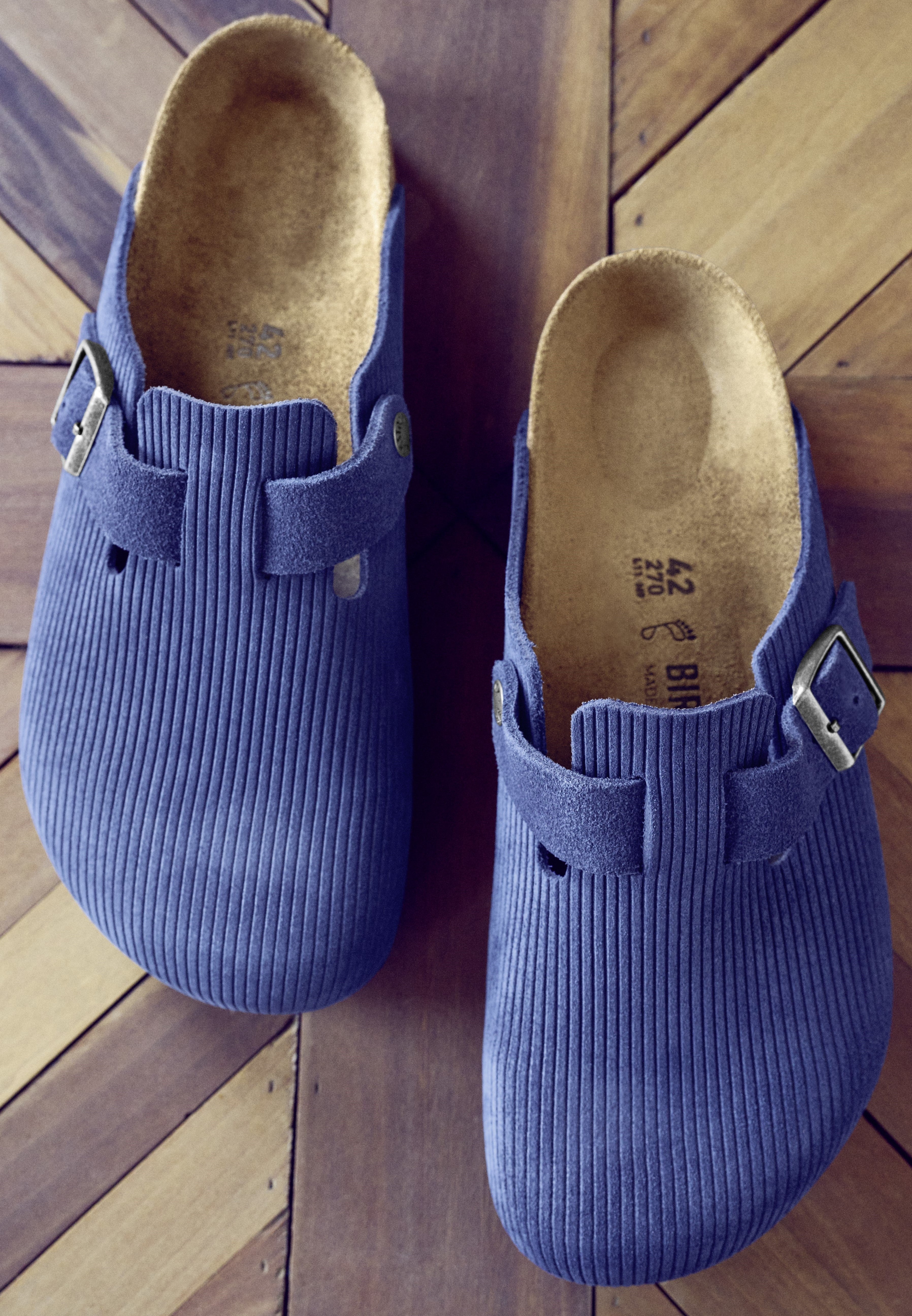 BIRKENSTOCK BOSTON SUEDE CORDUROY - INDIGO