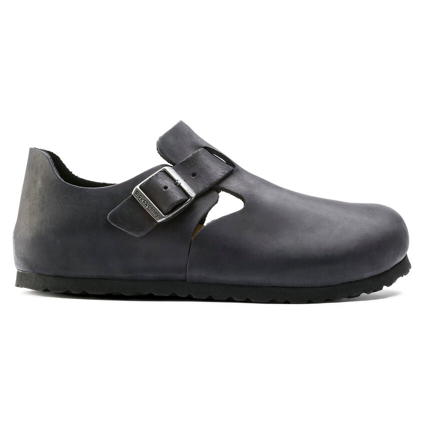 BIRKENSTOCK LONDON CLASSIC FOOTBED SHOE - BLACK OILED LEATHER