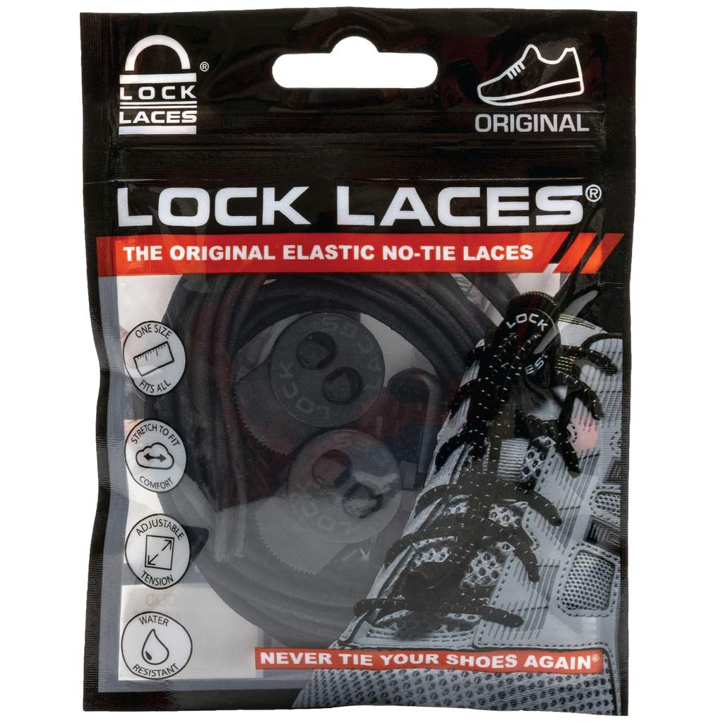 LOCK LACES SOLID BLACK