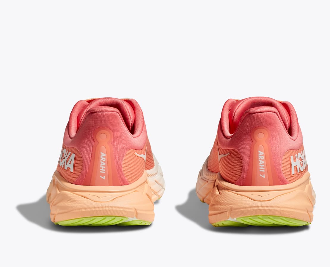 HOKA WOMENS ARAHI 7 - PAPAYA / CORAL