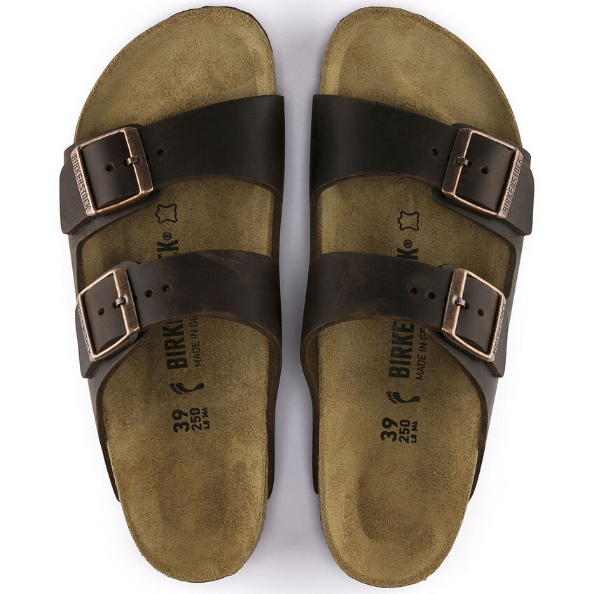 BIRKENSTOCK ARIZONA CLASSIC FOOTBED SANDAL - HABANA OILED LEATHER