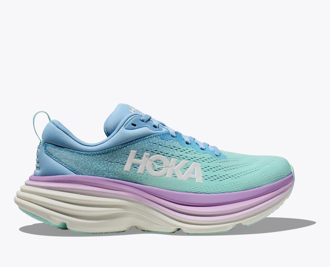 HOKA WOMENS BONDI 8 - AIRY BLUE / SUNLIT OCEAN