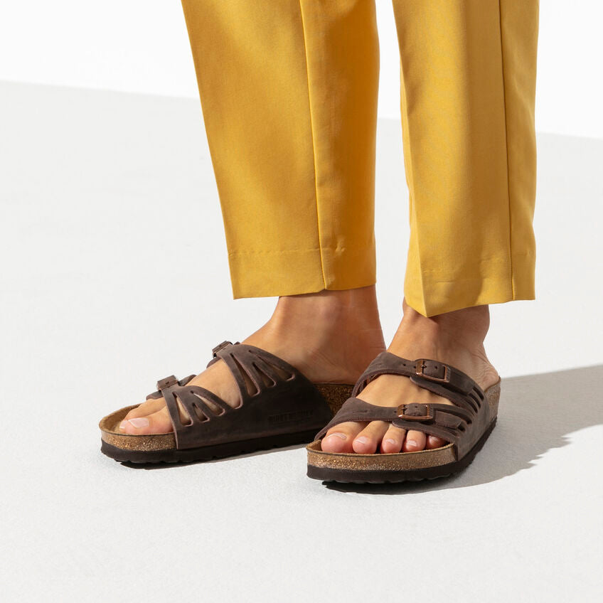 BIRKENSTOCK GRANADA SOFT FOOTBED SANDAL - HABANA OILED LEATHER