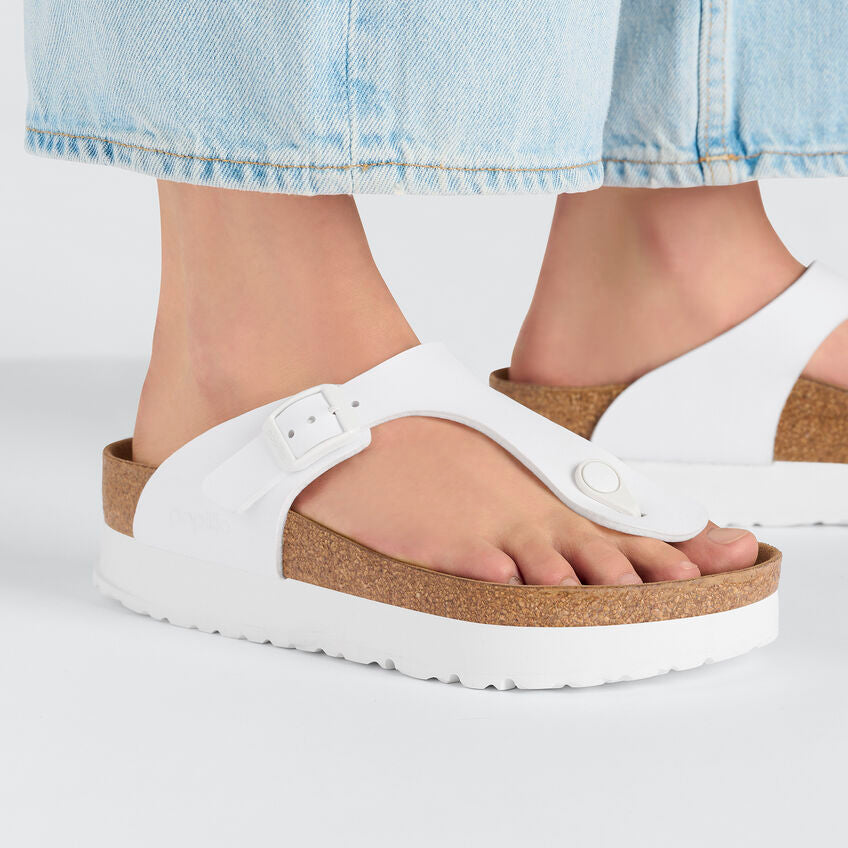 BIRKENSTOCK PLATFORM GIZEH WHITE