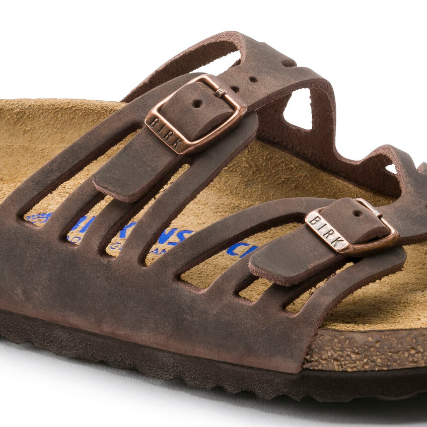 BIRKENSTOCK GRANADA SOFT FOOTBED SANDAL - HABANA OILED LEATHER