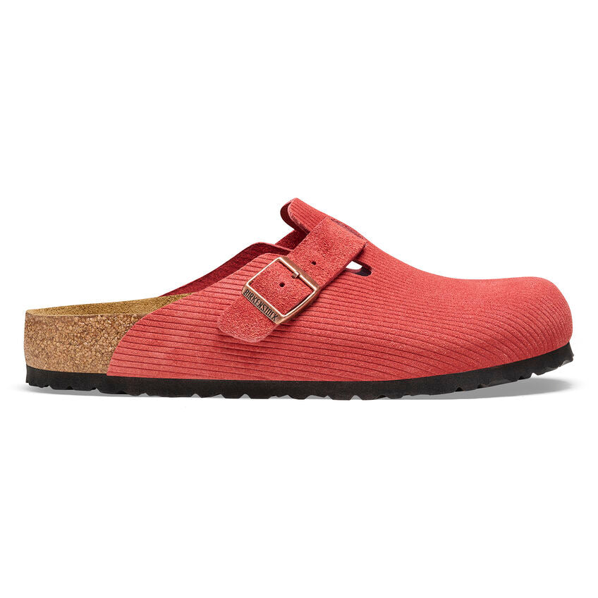 BIRKENSTOCK BOSTON SUEDE CORDUROY - SIENNA RED