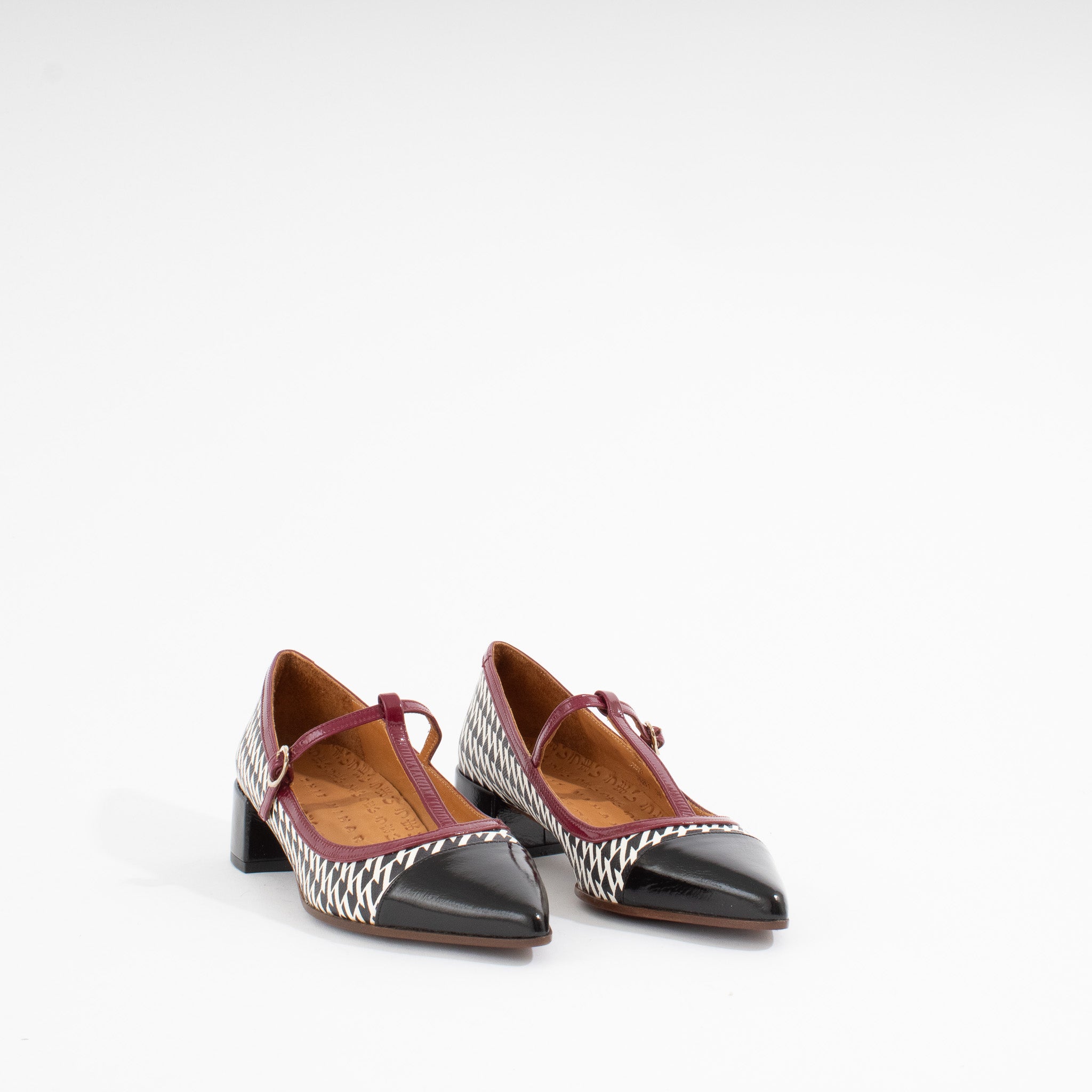 JENU45 | BLACK/WHITE/BURGUNDY