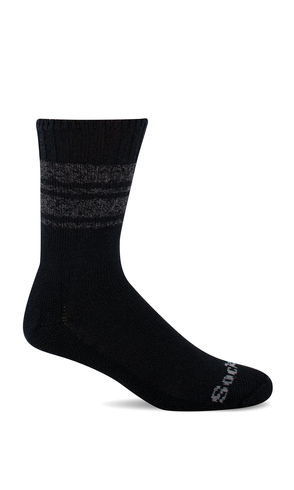 SOCKWELL MEN'S AT EASE - RELAXED FIT - DIABETIC FRIENDLY SOCKS - BLACK