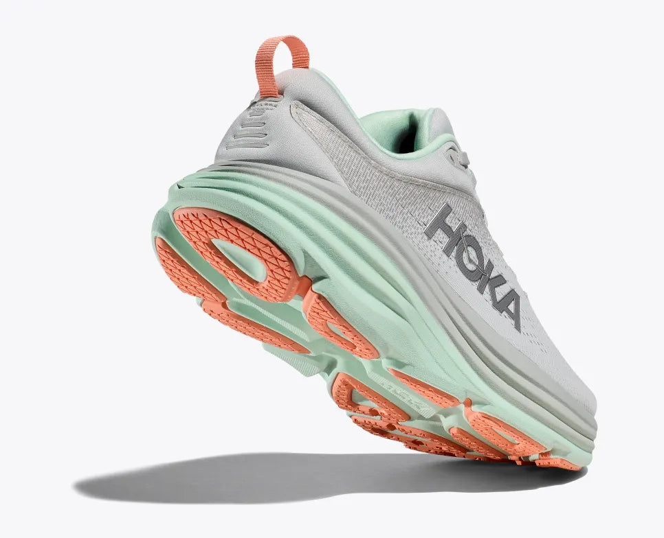 HOKA WOMENS BONDI 8 - STARDUST / AQUA BREEZE